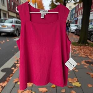 Joseph A. QU'EST-CE QUE C'EST SILK? Vintage 90s NOS NWT New 2X Tank Top Pink